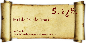 Sulák Áron névjegykártya